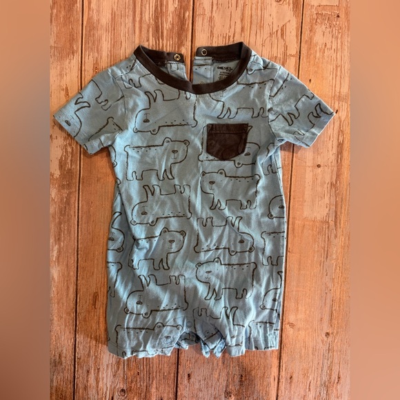 Adorable Blue Animal Print Kids Romper - Picture 1 of 1
